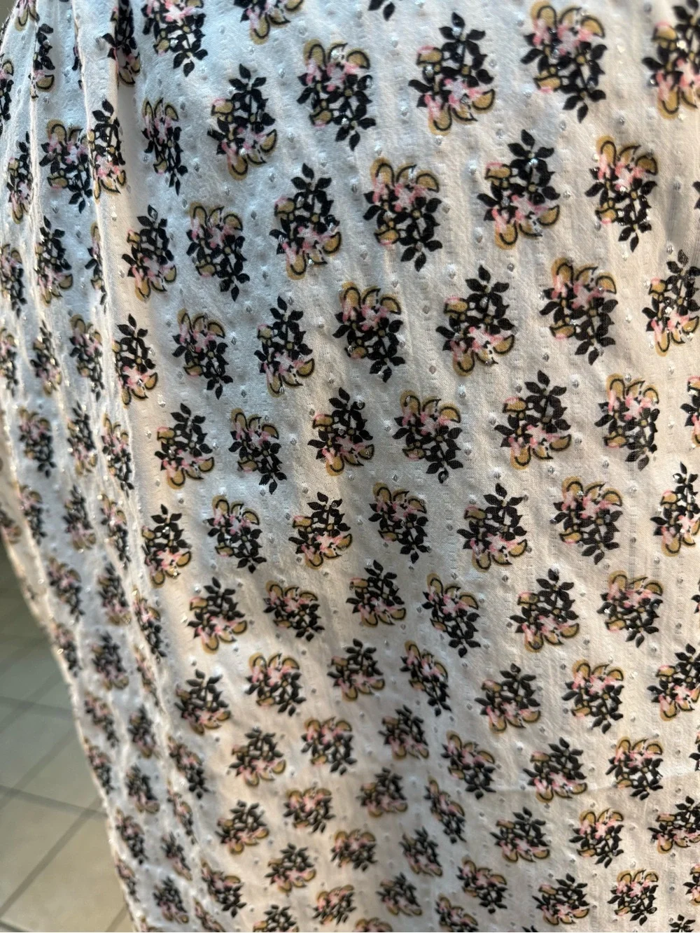 Talbots XL floral metallic-thread sleeveless blouse, Size XL - Picture 8 of 12